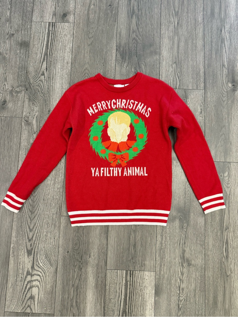 Home Alone Merry Christmas Ya Filthy Animal Size: L Ugly Shirt Sweater